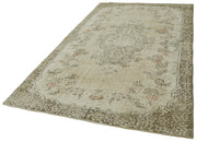 Vintage Bej Eskitme Pamuk Yün El Dokuma Halısı 158x273 Agacan