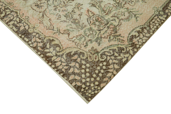 Vintage Bej Eskitme Pamuk Yün El Dokuma Halısı 169x279 Agacan