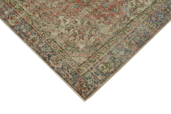 Vintage Kırmızı Eskitme Pamuk Yün El Dokuma Halısı 147x262 Agacan