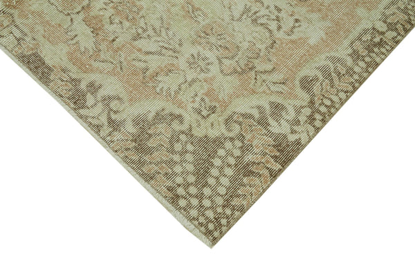 Vintage Bej Eskitme Pamuk Yün El Dokuma Halısı 175x277 Agacan