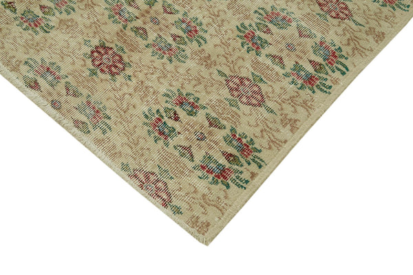 Vintage Bej Eskitme Pamuk Yün El Dokuma Halısı 165x258 Agacan