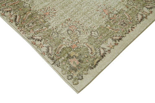 Vintage Bej Eskitme Pamuk Yün El Dokuma Halısı 190x295 Agacan