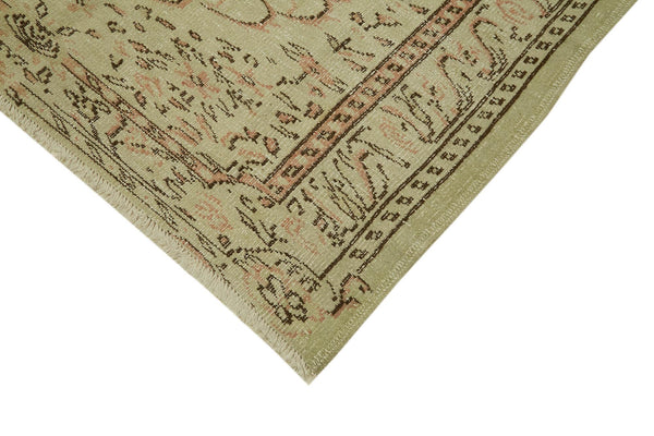 Vintage Bej Eskitme Pamuk Yün El Dokuma Halısı 165x228 Agacan