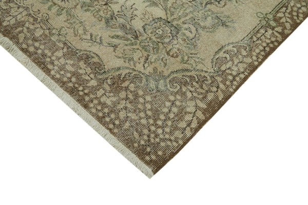 Vintage Bej Eskitme Pamuk Yün El Dokuma Halısı 165x276 Agacan