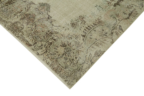 Vintage Bej Eskitme Pamuk Yün El Dokuma Halısı 170x264 Agacan