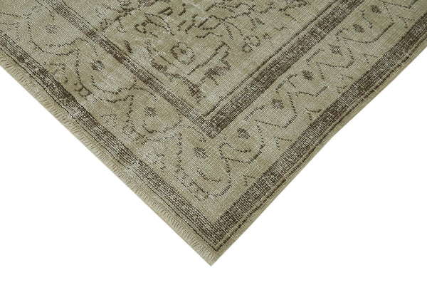 Vintage Bej Eskitme Pamuk Yün El Dokuma Halısı 157x257 Agacan