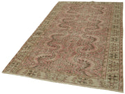 Vintage Bej Eskitme Pamuk Yün El Dokuma Halısı 146x238 Agacan