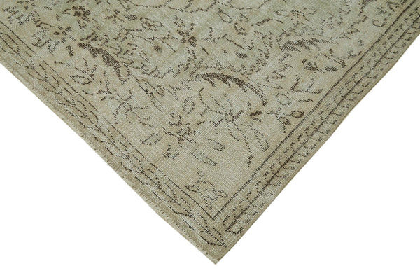 Vintage Bej Eskitme Pamuk Yün El Dokuma Halısı 167x275 Agacan