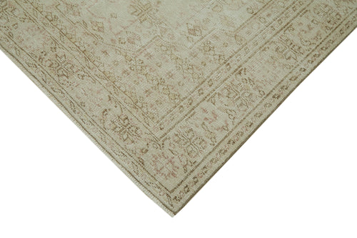 Vintage Bej Eskitme Pamuk Yün El Dokuma Halısı 159x273 Agacan