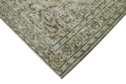 Vintage Bej Eskitme Pamuk Yün El Dokuma Halısı 180x284 Agacan