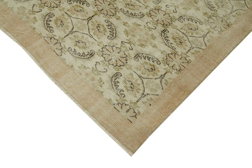 Vintage Bej Eskitme Pamuk Yün El Dokuma Halısı 170x267 Agacan