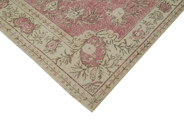 Vintage Bej Eskitme Pamuk Yün El Dokuma Halısı 168x314 Agacan