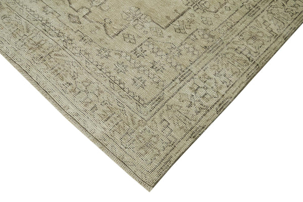 Vintage Bej Eskitme Pamuk Yün El Dokuma Halısı 149x261 Agacan