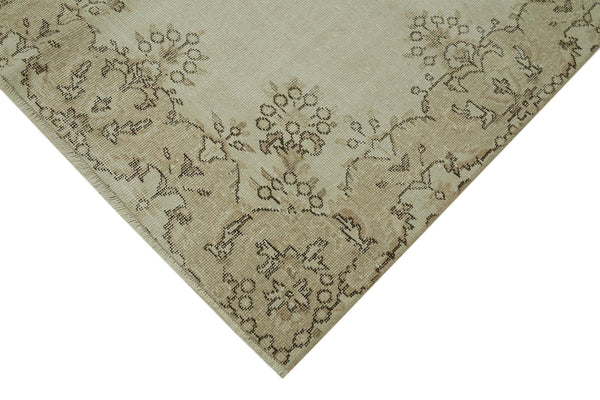 Vintage Bej Eskitme Pamuk Yün El Dokuma Halısı 165x295 Agacan