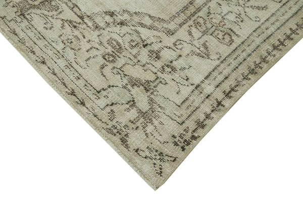 Vintage Bej Eskitme Pamuk Yün El Dokuma Halısı 166x258 Agacan