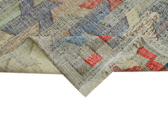 Scrap Bej Geometrik Pamuk Yün El Dokuma Halısı 308x421 Agacan