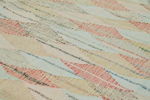 Scrap Bej Geometrik Pamuk Yün El Dokuma Halısı 293x459 Agacan