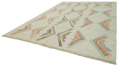 Scrap Bej Geometrik Pamuk Yün El Dokuma Halısı 300x394 Agacan