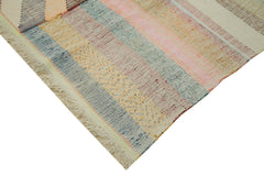 Scrap Bej Geometrik Pamuk Yün El Dokuma Halısı 300x400 Agacan