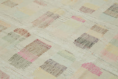 Scrap Bej Geometrik Pamuk Yün El Dokuma Halısı 277x362 Agacan