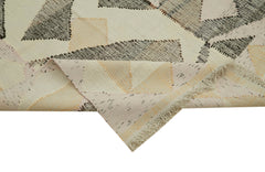 Scrap Bej Geometrik Pamuk Yün El Dokuma Halısı 310x415 Agacan