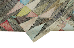 Scrap Bej Geometrik Pamuk Yün El Dokuma Halısı 250x345 Agacan