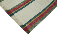 Scrap Bej Geometrik Pamuk Yün El Dokuma Halısı 320x346 Agacan