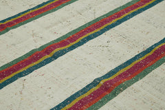 Scrap Bej Geometrik Pamuk Yün El Dokuma Halısı 320x346 Agacan