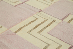 Scrap Bej Geometrik Pamuk Yün El Dokuma Halısı 277x374 Agacan