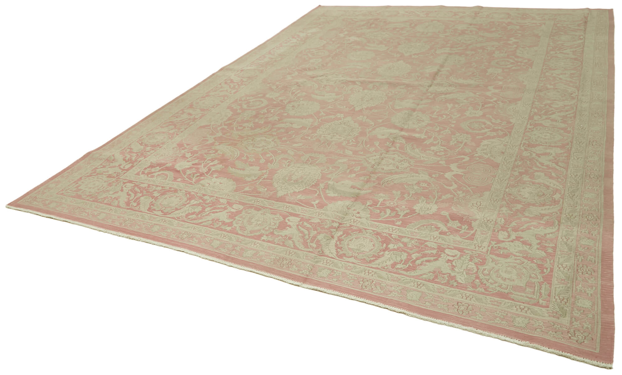 Sumak Bej Klasik Yün Pamuk El Dokuma Halısı 282x408 Agacan