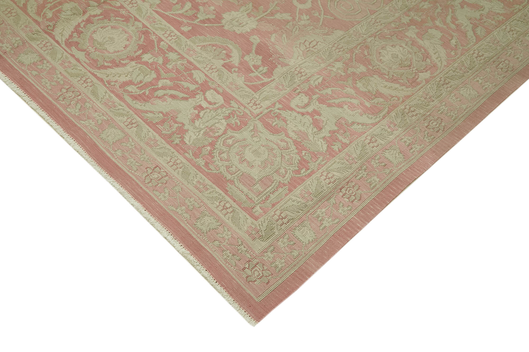 Sumak Bej Klasik Yün Pamuk El Dokuma Halısı 282x408 Agacan