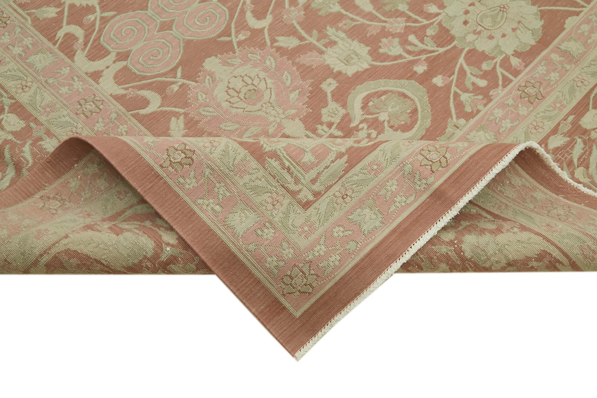 Sumak Bej Klasik Yün Pamuk El Dokuma Halısı 347x460 Agacan