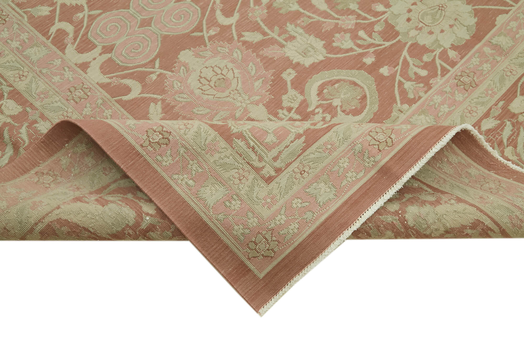 Sumak Bej Klasik Yün Pamuk El Dokuma Halısı 347x460 Agacan