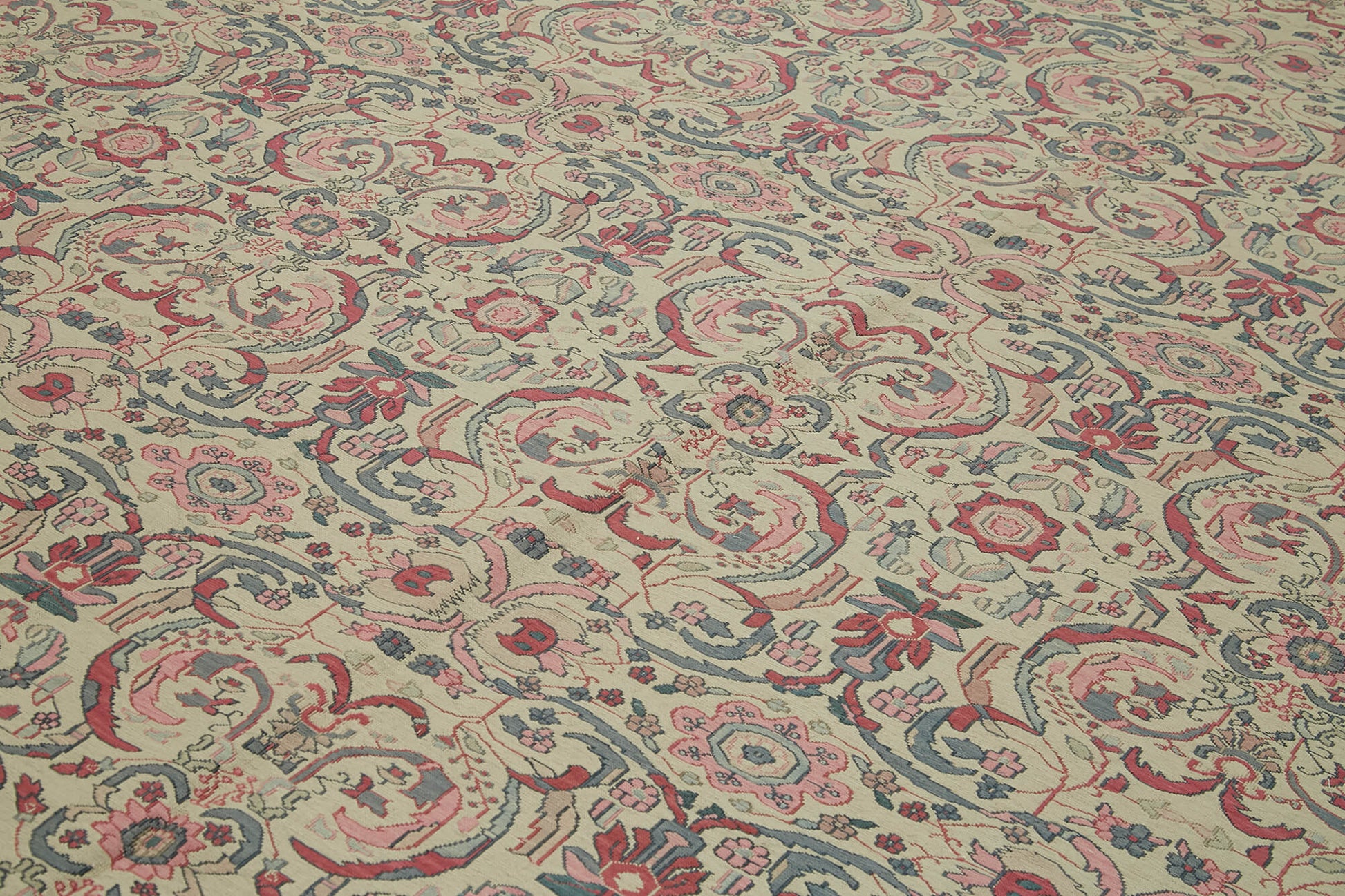 Sumak Bej Klasik Yün Pamuk El Dokuma Halısı 347x533 Agacan