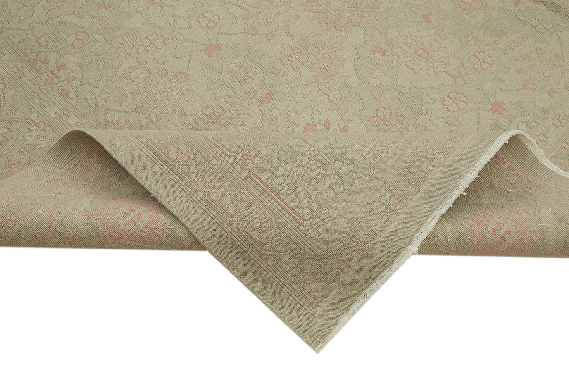 Sumak Bej Klasik Yün Pamuk El Dokuma Halısı 285x405 Agacan