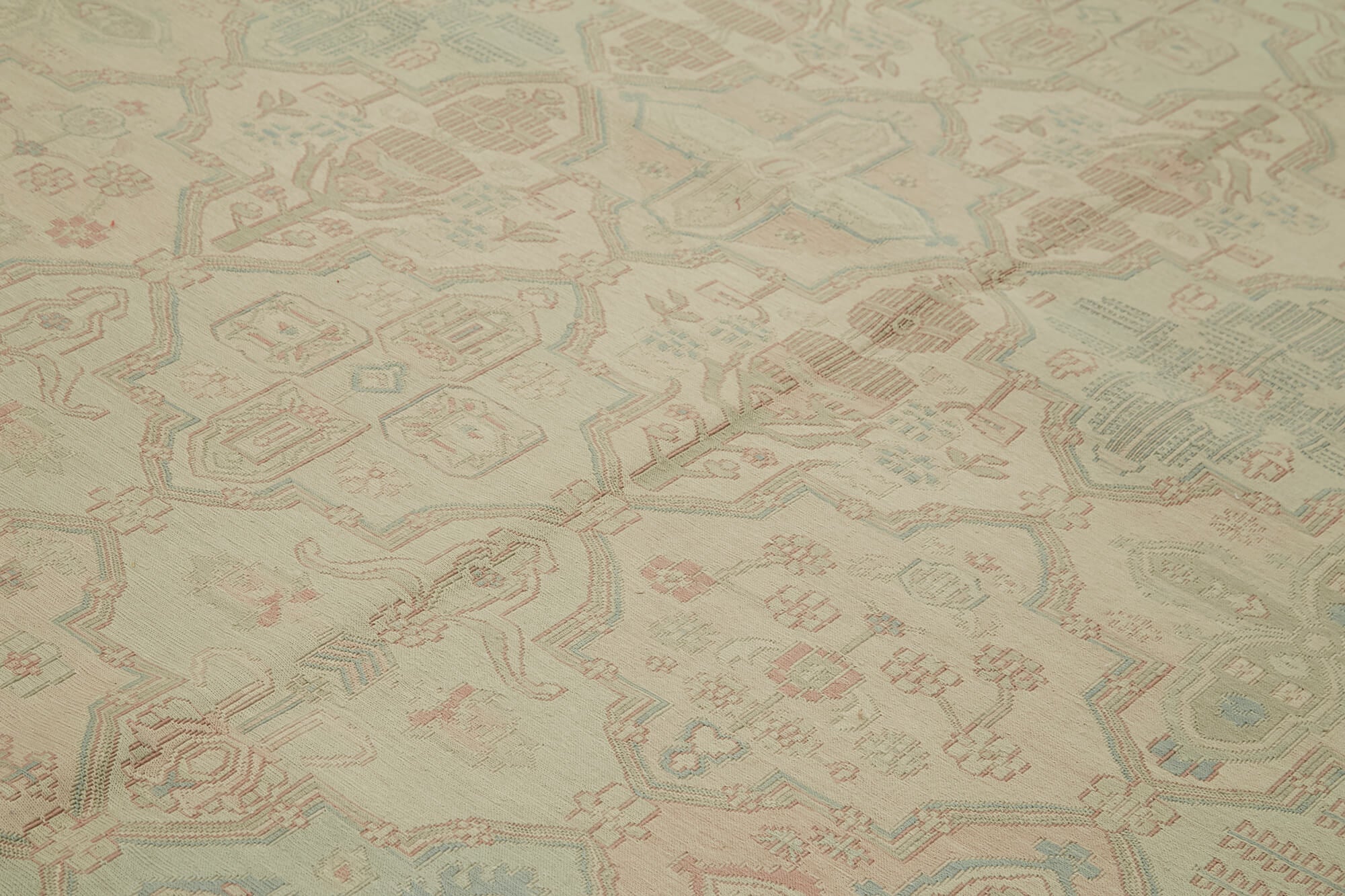 Sumak Bej Klasik Yün Pamuk El Dokuma Halısı 346x448 Agacan