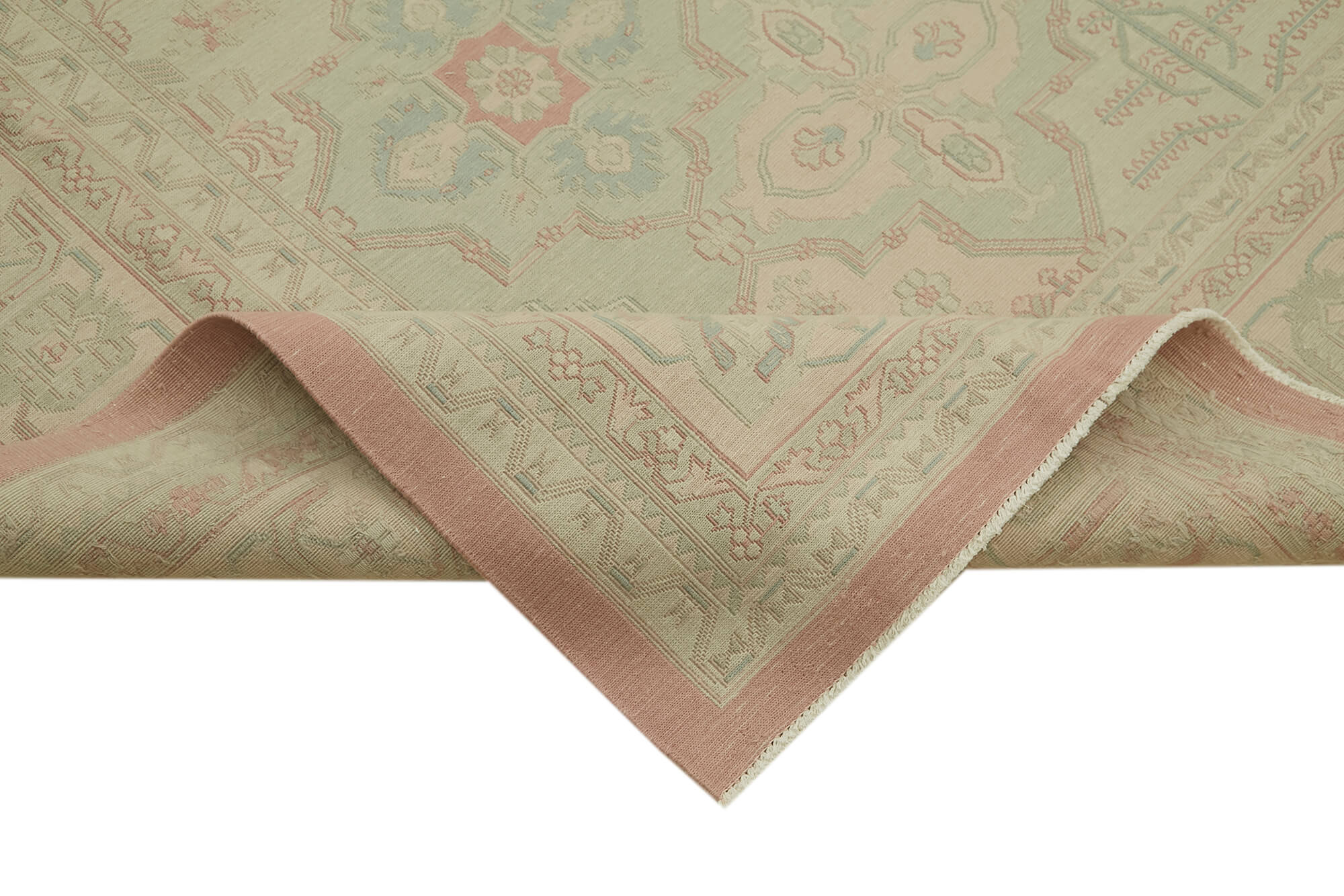 Sumak Bej Klasik Yün Pamuk El Dokuma Halısı 346x530 Agacan