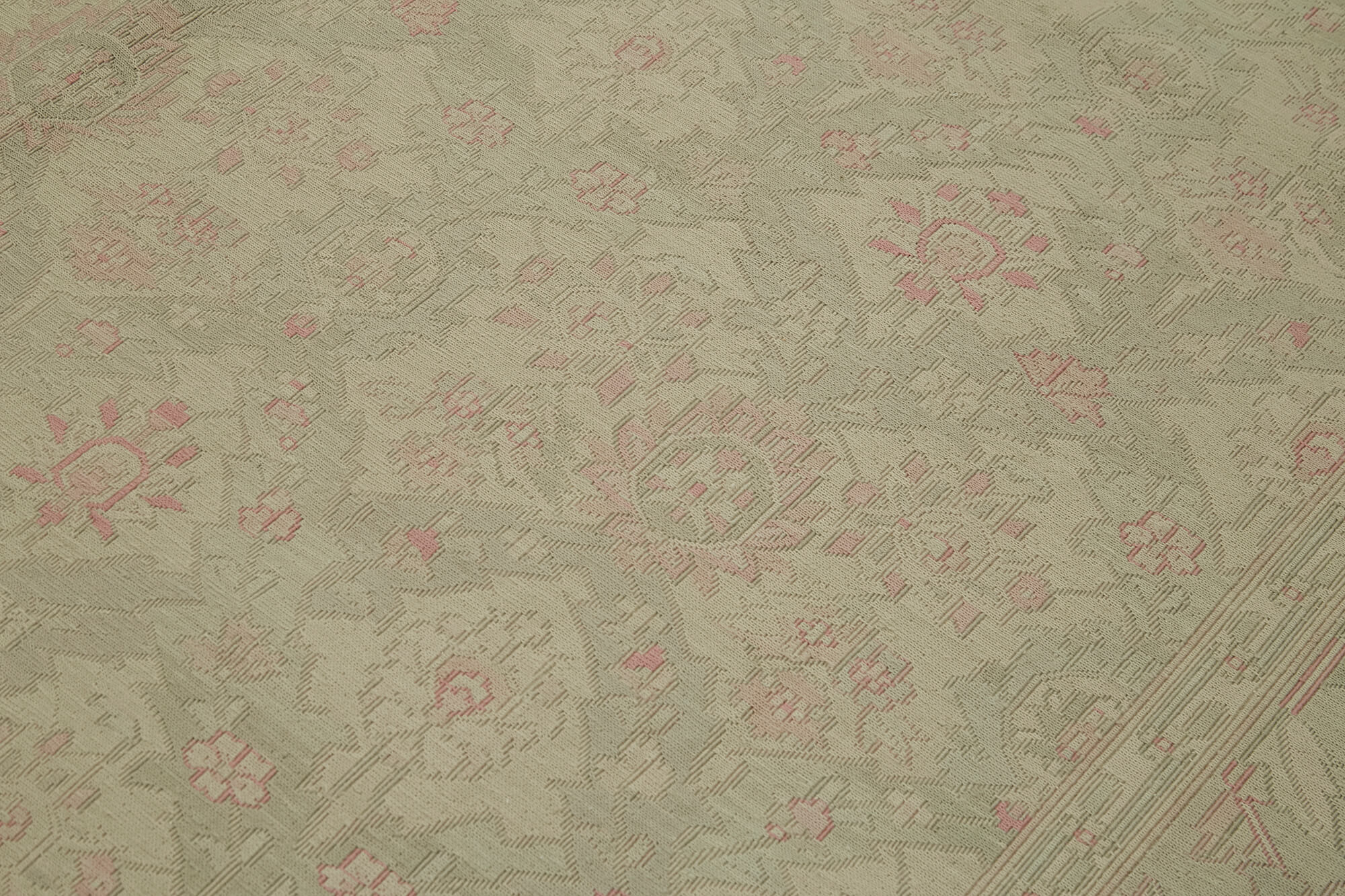 Sumak Bej Klasik Yün Pamuk El Dokuma Halısı 254x343 Agacan