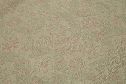 Sumak Bej Klasik Yün Pamuk El Dokuma Halısı 254x343 Agacan