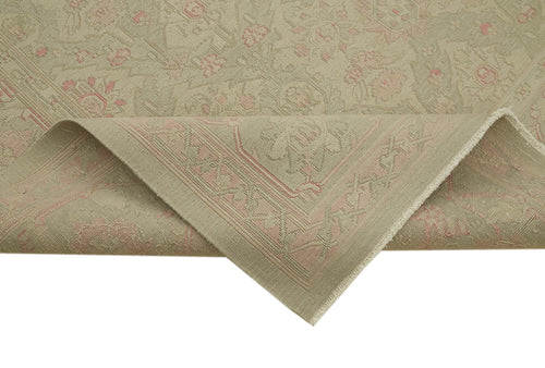 Sumak Bej Klasik Yün Pamuk El Dokuma Halısı 254x343 Agacan