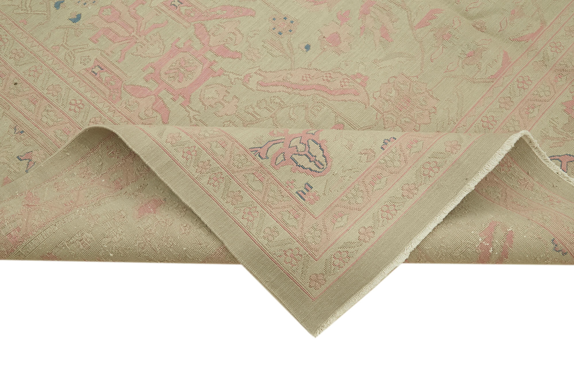 Sumak Bej Klasik Yün Pamuk El Dokuma Halısı 251x351 Agacan