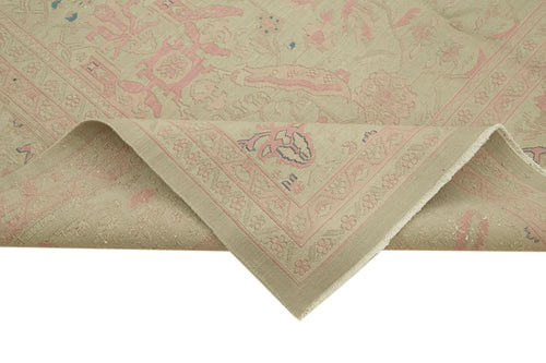 Sumak Bej Klasik Yün Pamuk El Dokuma Halısı 251x351 Agacan