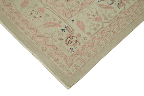 Sumak Bej Klasik Yün Pamuk El Dokuma Halısı 290x412 Agacan