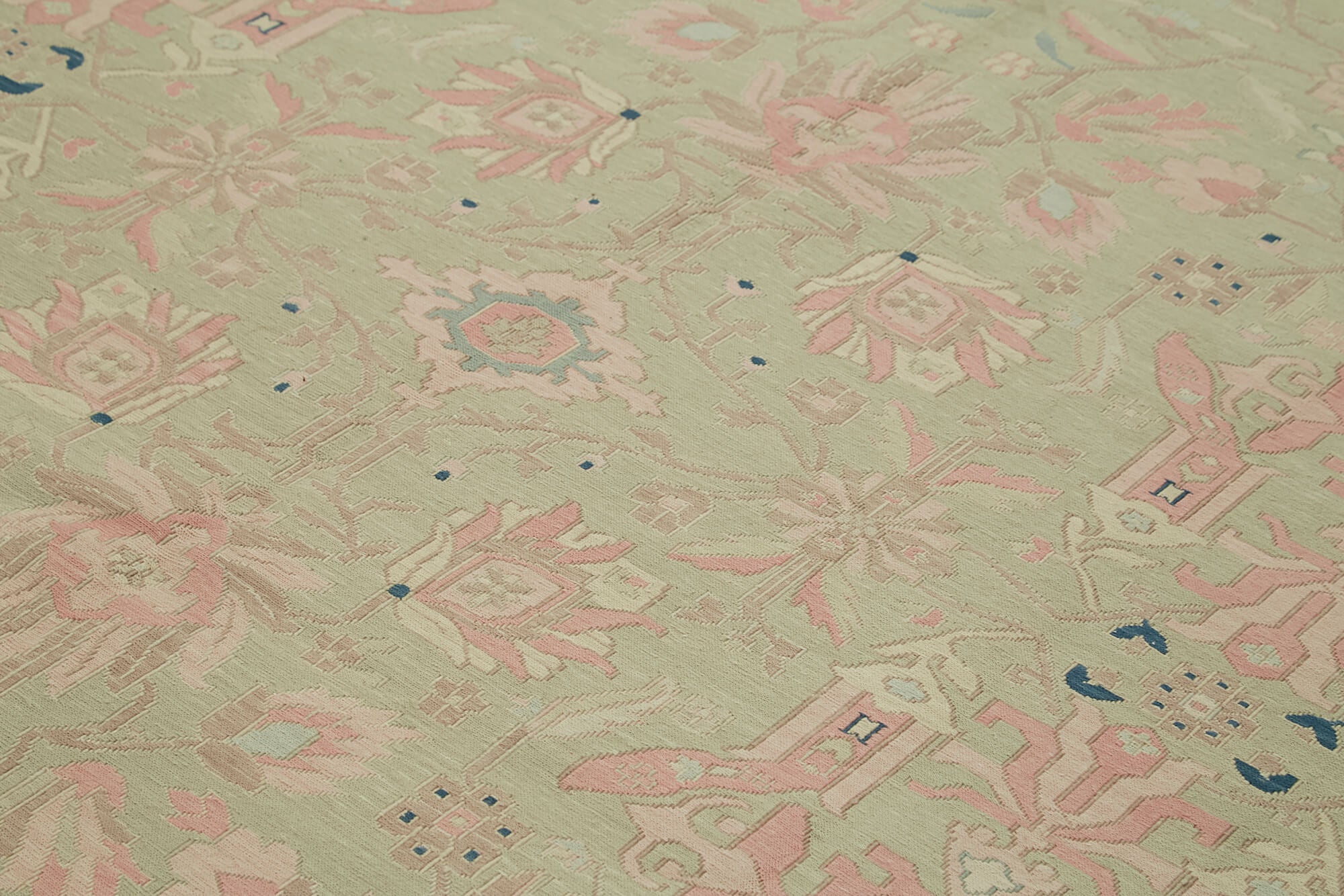 Sumak Bej Klasik Yün Pamuk El Dokuma Halısı 290x412 Agacan