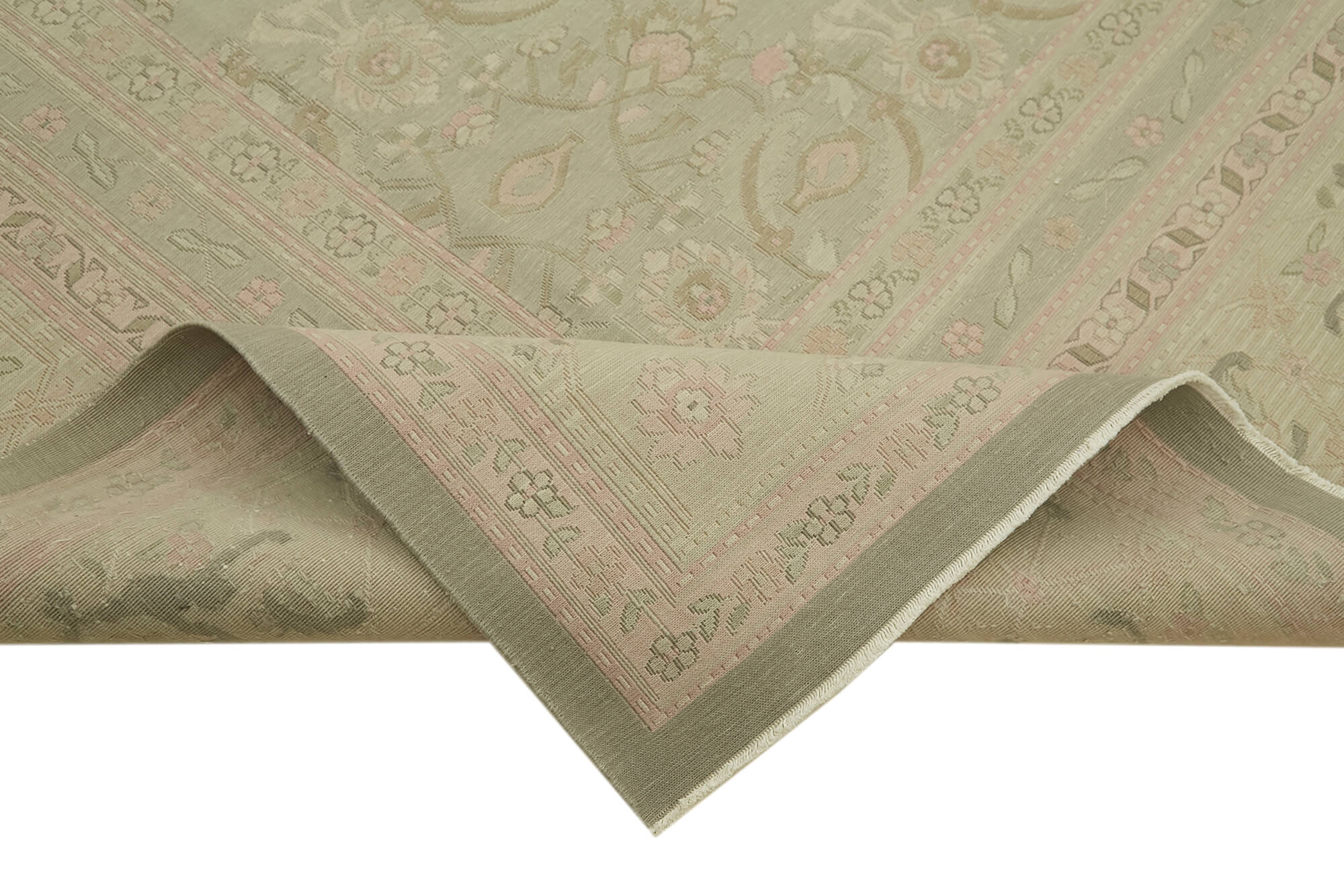 Sumak Bej Klasik Yün Pamuk El Dokuma Halısı 287x410 Agacan