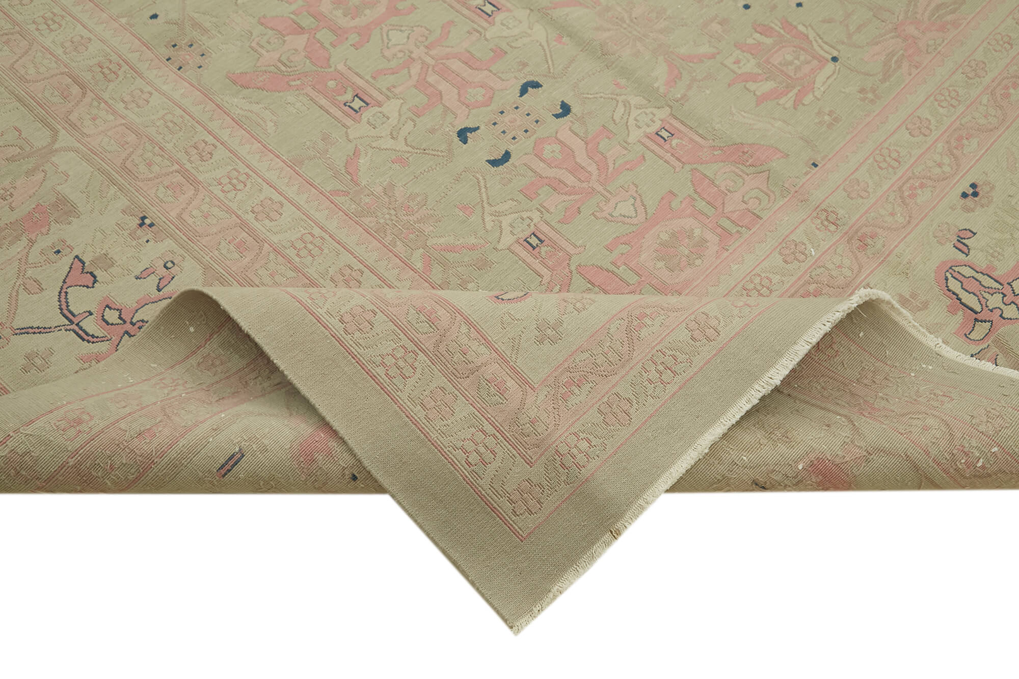 Sumak Bej Klasik Yün Pamuk El Dokuma Halısı 288x405 Agacan