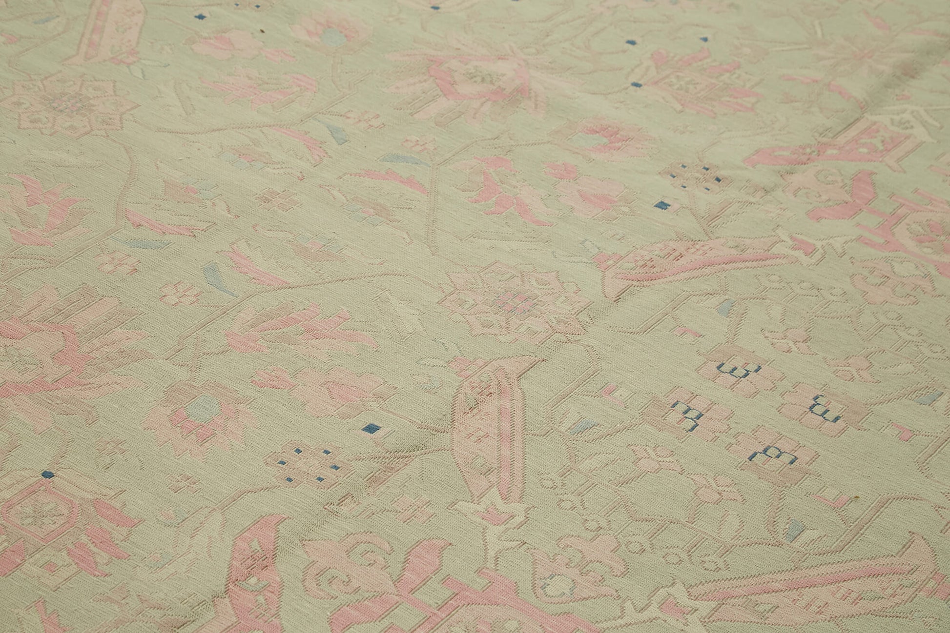 Sumak Bej Klasik Yün Pamuk El Dokuma Halısı 344x520 Agacan