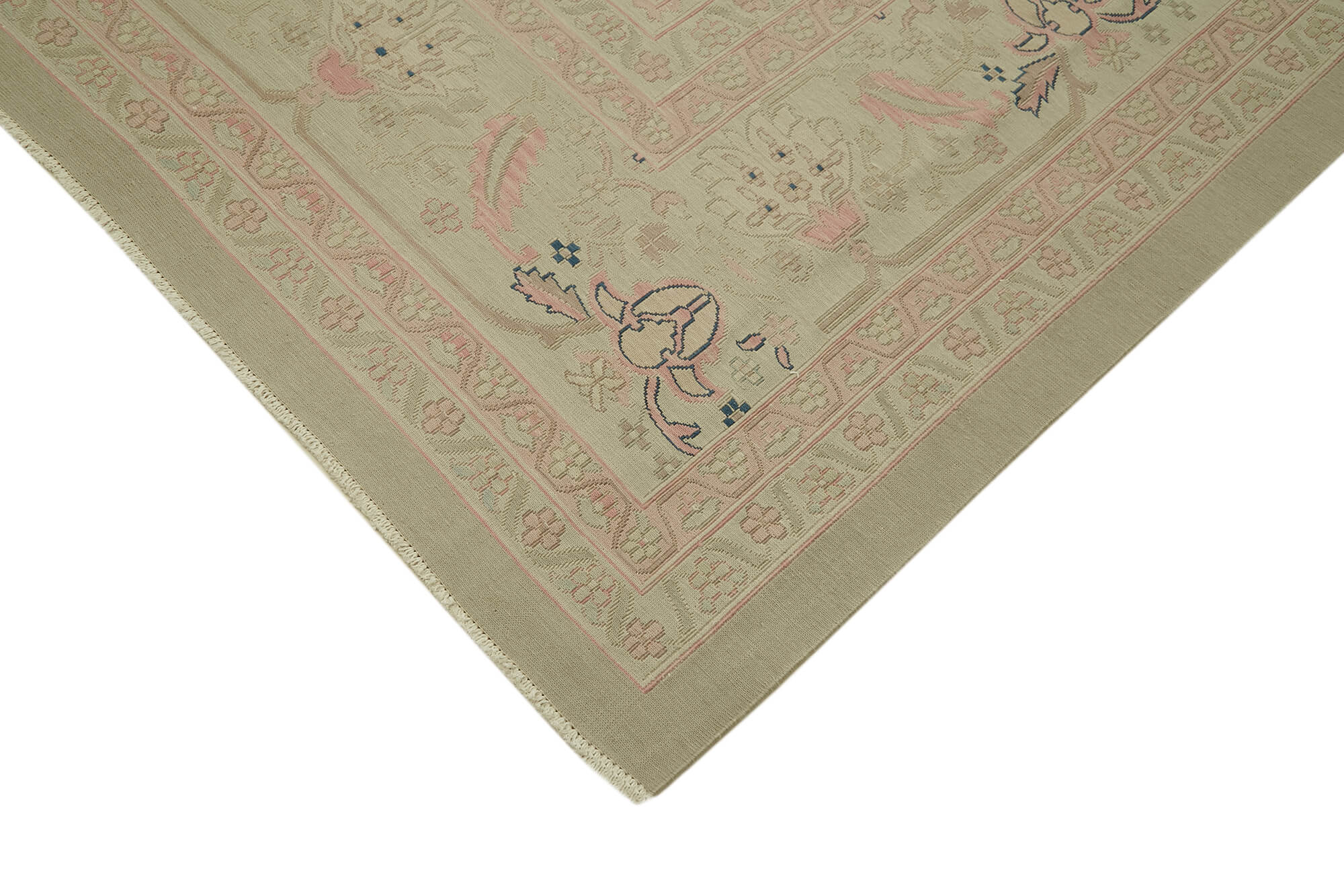 Sumak Bej Klasik Yün Pamuk El Dokuma Halısı 343x448 Agacan