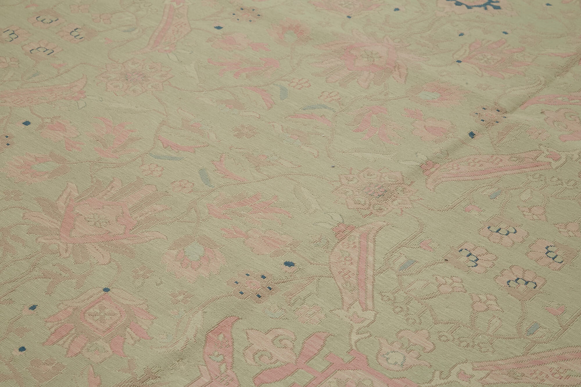 Sumak Bej Klasik Yün Pamuk El Dokuma Halısı 343x448 Agacan