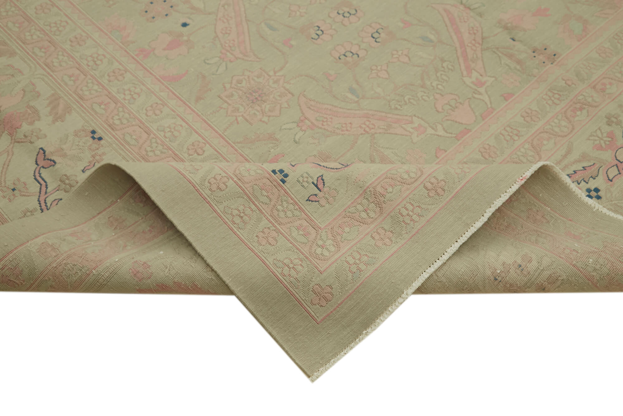 Sumak Bej Klasik Yün Pamuk El Dokuma Halısı 343x448 Agacan